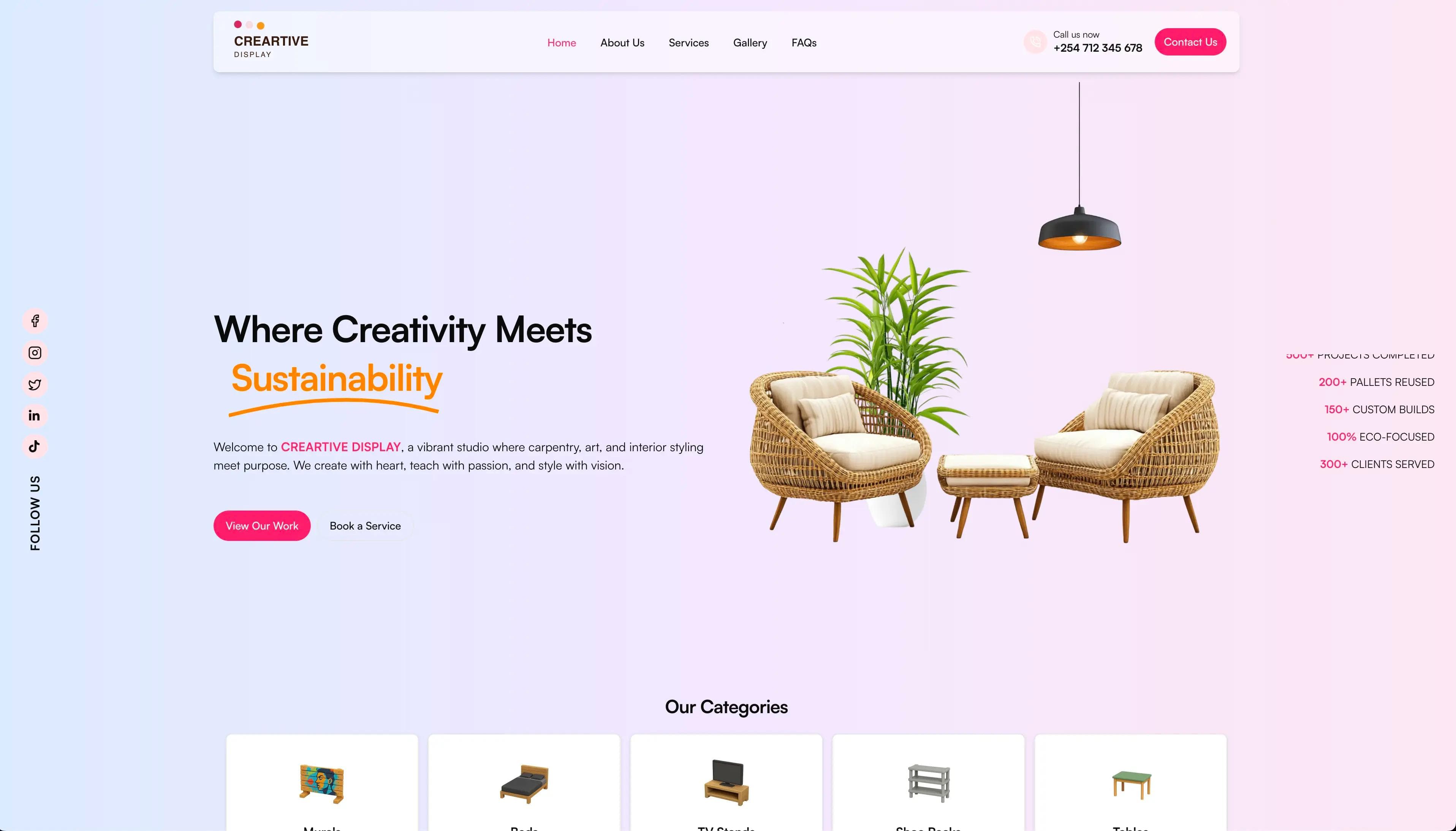 Creartive Display Website — web project by Altarion Systems
