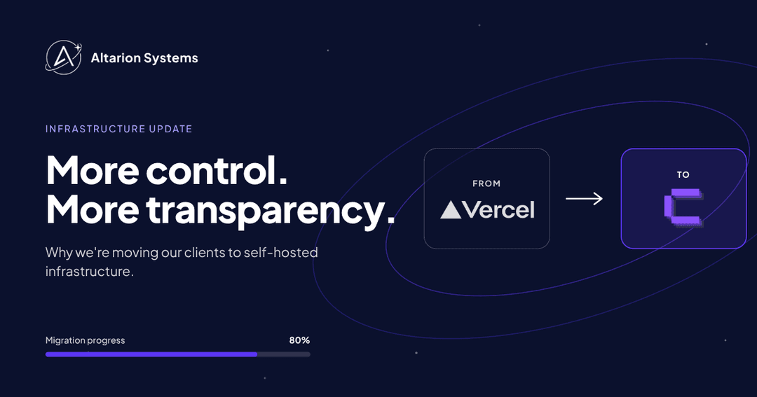 Why We're Moving Our Clients from Vercel to Coolify Why We're Moving Our Clients from Vercel to Coolify