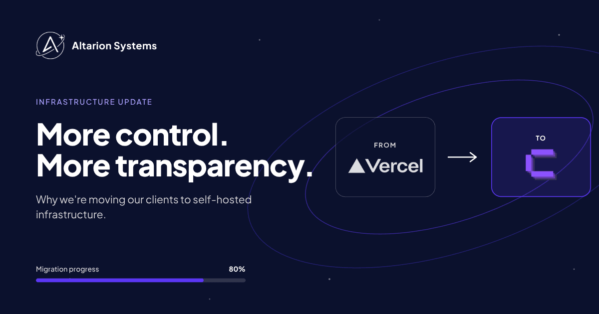 Why We're Moving Our Clients from Vercel to Coolify Why We're Moving Our Clients from Vercel to Coolify